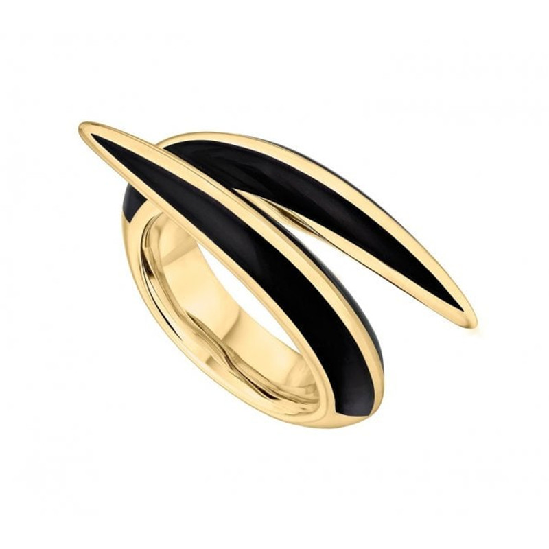 Desain Kustom Personalized OEM Kuning Emas Vermeil 925 perak Crossover Ring untuk pedagang perhiasan Brasil grosir