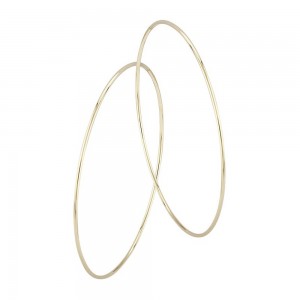 Custom Design Personalized Silver Endless Hoop Earrings in 14K Yellow Gold Vermeil