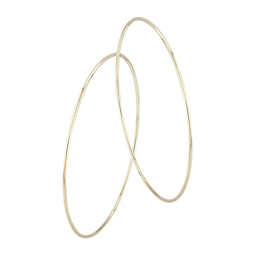 Custom Design Personalized Silver Endless Hoop Earrings in 14K Yellow Gold Vermeil