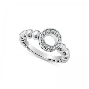 Conception personnalisée en argent sterling Caviar Spark cubique zircone anneau fournisseur grossiste