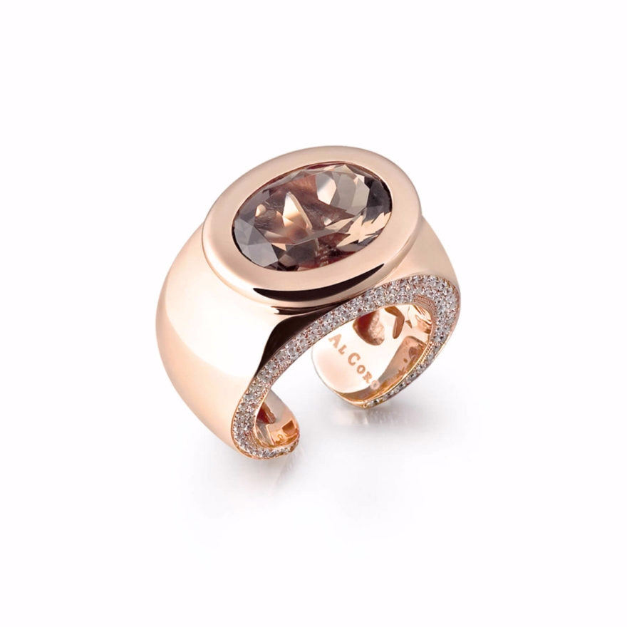 Fornecedor de anéis de prata esterlina banhados a ouro rosa de joias OEM / ODM com design personalizado por atacado