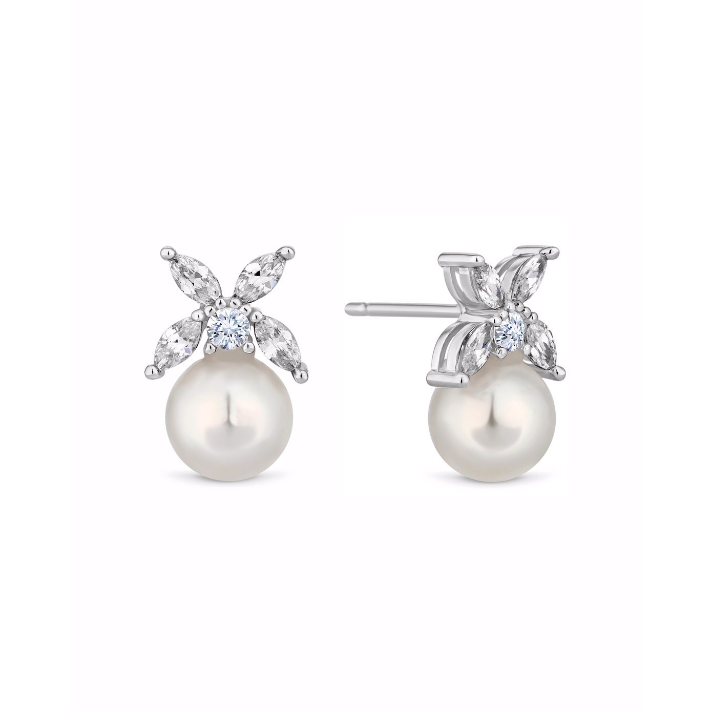 Bijoux gravés personnalisés, plaqué or blanc, boucles d'oreilles en perles, bijoux OEM/ODM