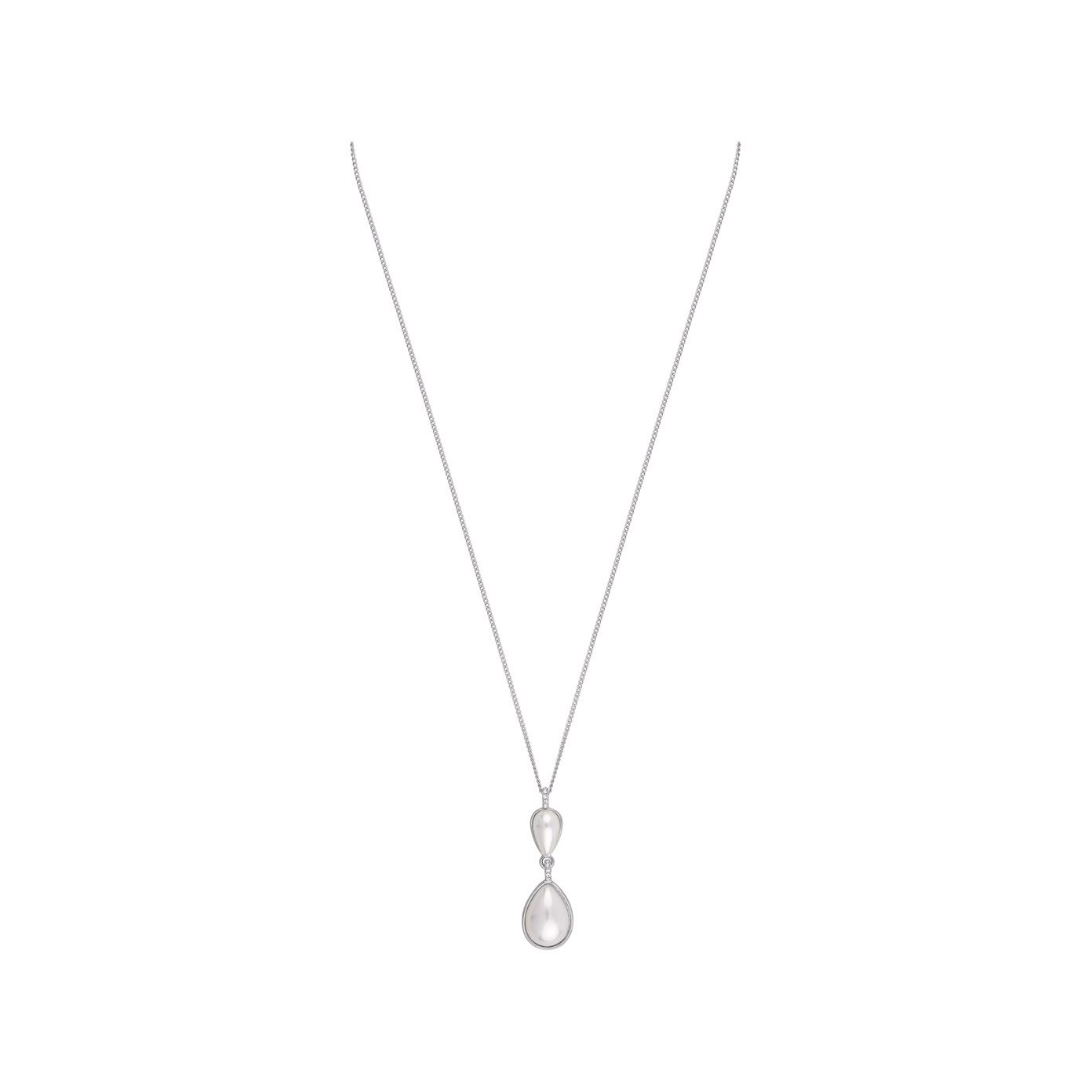 Vlastní rytý náhrdelník ze sterlingového stříbra OEM/ODM s bílým přívěskem