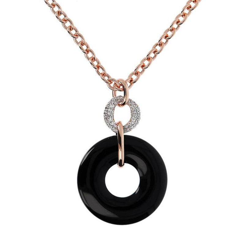 Bijoux de mode personnalisés pour collier pendentif Double pierre et zircone cubique, vente en gros