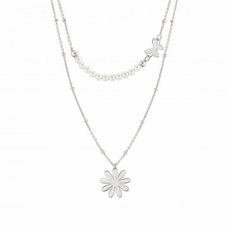 Bijoux de mode personnalisés, vos pensées et vos créations, collier en argent mélodie odm oem, fleur et perles