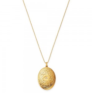 Collar con medallón de flores personalizado en plata Vermeil de oro amarillo de 14 quilates, fabricante de joyas