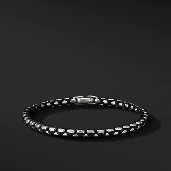 Bracciale da uomo personalizzato Francia all'ingrosso in argento sterling 925 rodiato produttore di gioielli all'ingrosso OEM / ODM