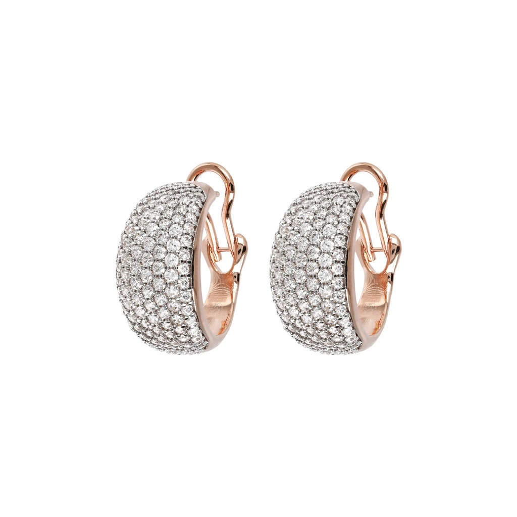 Wholesale Custom Germany earrings Cubic Zirconia 925 earrings in rose gold  design custom fashion silver OEM/ODM Jewelry wholesaler suppliers