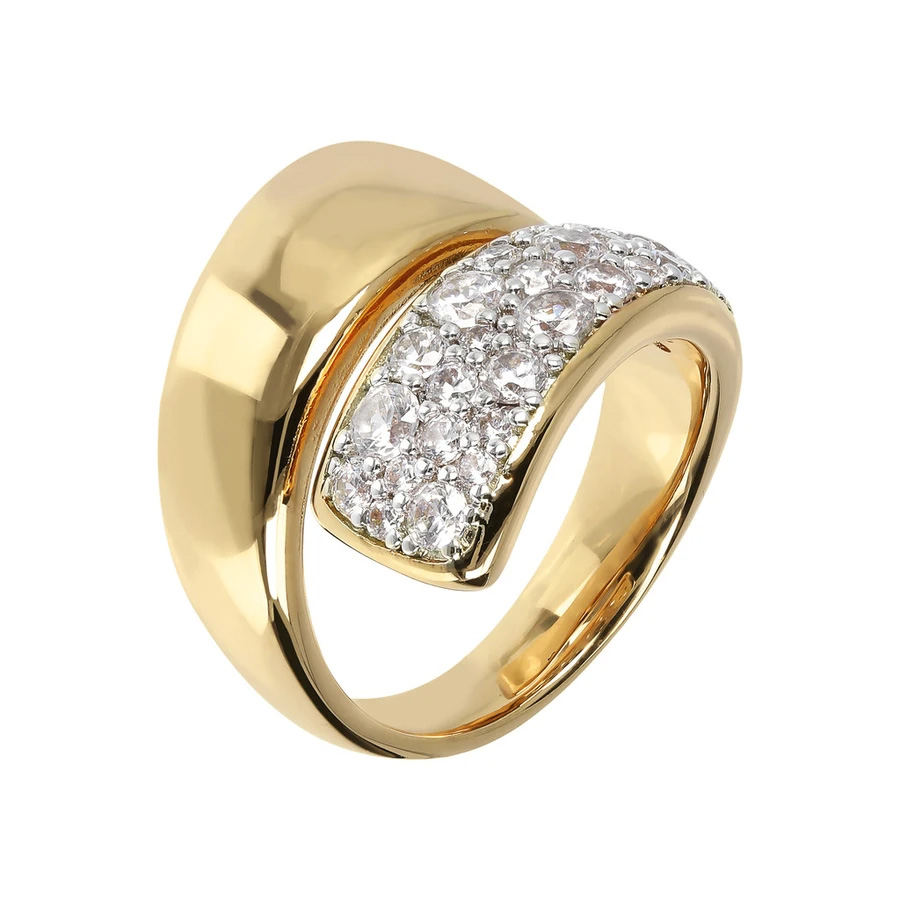 Hurtownie Niestandardowy pierścionek z Niemiec Pozłacany żółtym złotem CZ srebrny pierścionek z niestandardowym, drobnym dostawcą biżuterii OEM/ODM