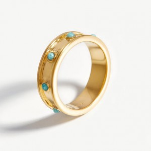 Proveedor de fabricante de joyas de anillos chapados en oro personalizado
