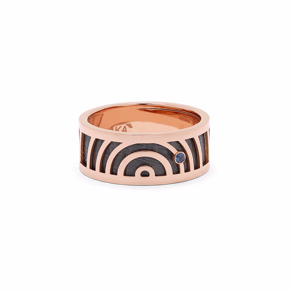Velkoobchodní zakázkové italské pánské OEM/ODM šperky prsten z růžového zlata 925 stříbra