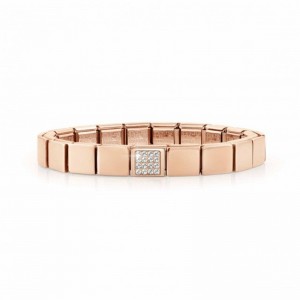 Custom Jewelry Suppliers Oem Odm Stainless Steel Bracelet, Rose Finish And Stones wholesaler
