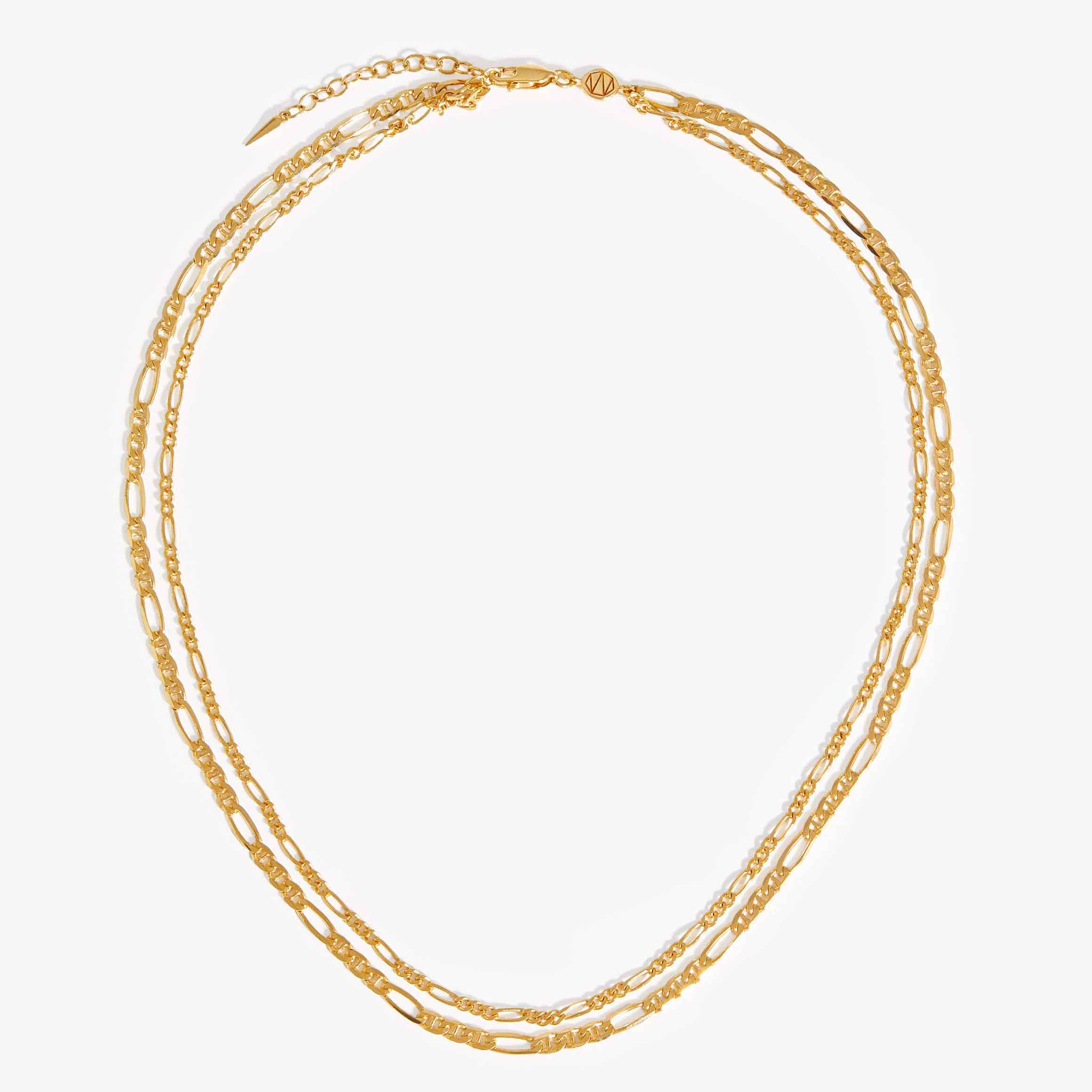 Custom Jewelry at Wholesale Prices OEM ODM double chain necklace 18ct gold plated vermeil