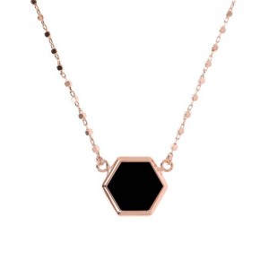 Custom Made Cube Chain Necklace with Hexagonal Pendant for OEM and private label wholesaler