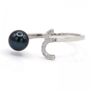 Maßgeschneiderter Silberschmuck mit offenen Ringen aus kubischen Zirkonia-Perlen im Großhandel