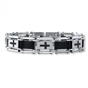 Pulsera personalizada para hombre, proveedores de joyería al por mayor de acero inoxidable negro