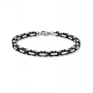 Custom Men’s Bracelet Stainless Steel 9 Length Wholesale Silver Jewelry Supplier