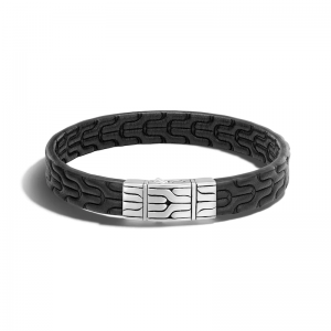 Pulseira de corrente masculina personalizada por atacado de couro preto joias oem/odm prata 925 joias de prata esterlina por atacado