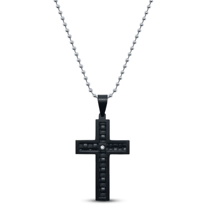 Custom Men’s Cross Necklace Accent Stainless Steel jewelry wholesaler