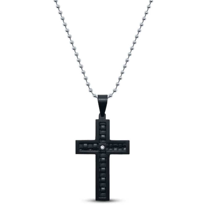 Collier croix personnalisé homme accent acier inoxydable grossiste bijoux