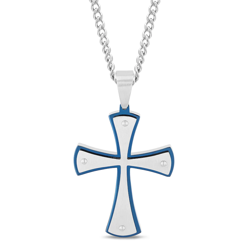 Collana con croce da uomo personalizzata Produttore di gioielli in argento sterling all'ingrosso