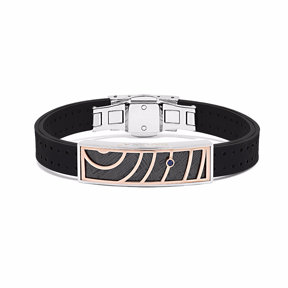 Groothandel OEM / ODM Juweliersware Pasgemaakte mans Italiaanse juweliersware roosgoud in 925 silwer armband