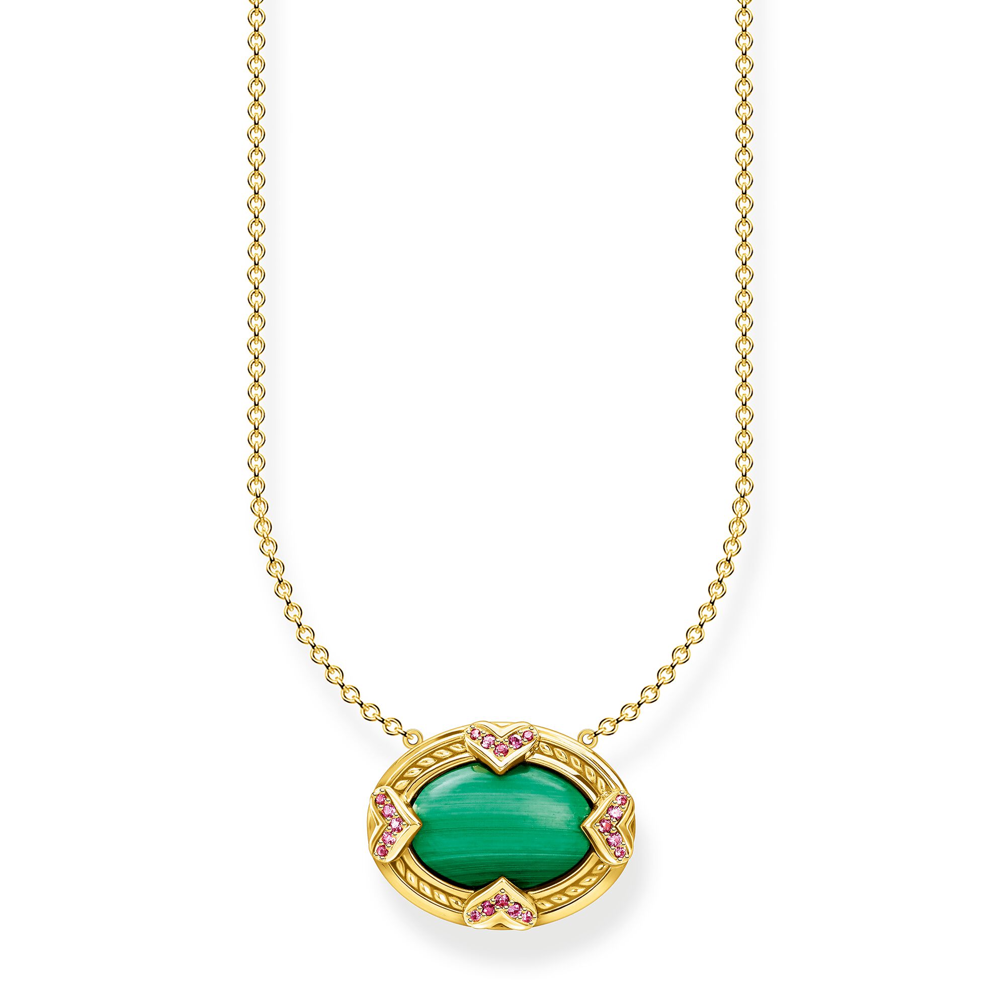 Wholesale Custom Necklace18k yellow gold plating 925 Sterling OEM/ODM Jewelry silver with malachite OEM jewelry