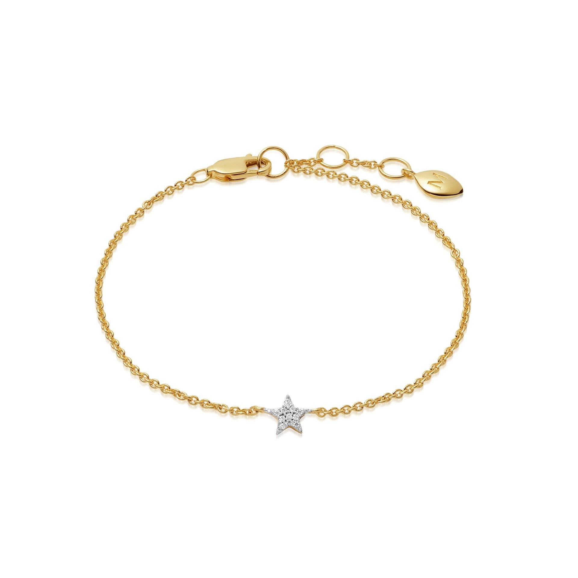 Wholesale Custom OEM Star Bracelet is OEM/ODM Jewelry a dainty 18ct gold vermeil chain on Sterling Silver