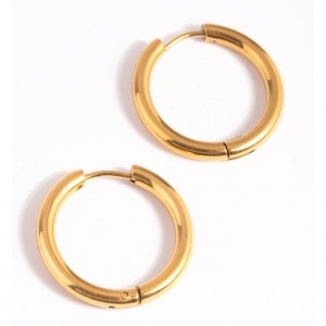 Custom Personalized Jewelry Gold Plated Surgical Steel Classic Huggie Hoop Earrings