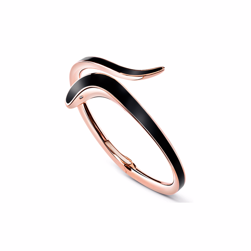 Wholesale Custom Pink gold and black ceramic bracelet design wholesale men women Italian silver OEM/ODM jewelry