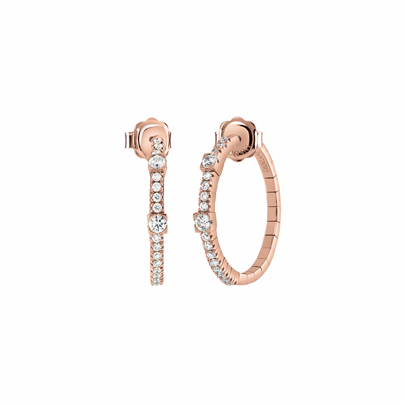 Wholesale OEM/ODM Jewelry Custom Pink gold plated CZ earrings Designer wholesale Jewellery
