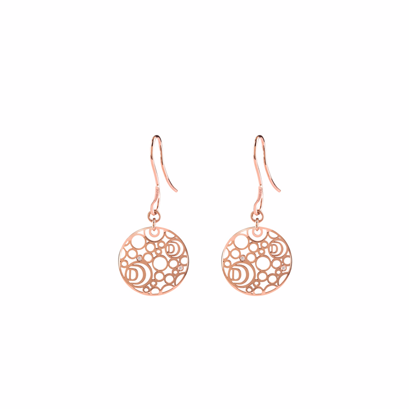 Wholesale Custom OEM/ODM Jewelry Pink gold plated cz silver earrings design wholesale men women italy silver jewelry