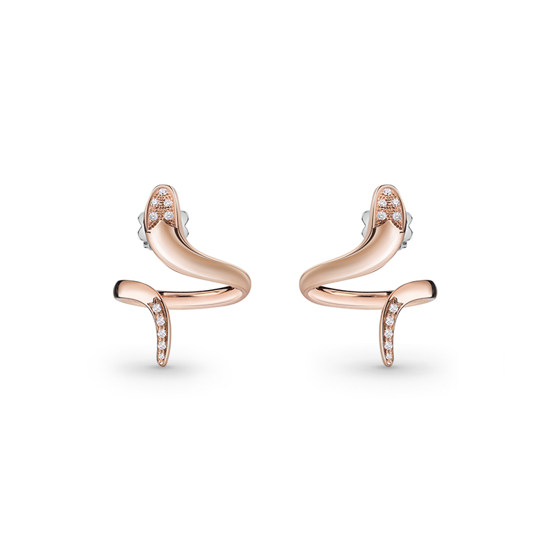 Boucles d'oreilles plaquées or rose personnalisées, vente en gros, OEM/ODM, concevez vos bijoux