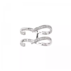 Custom Rhodium Cubic Zirconia Open Ring wholesale silver 925 jewelry china