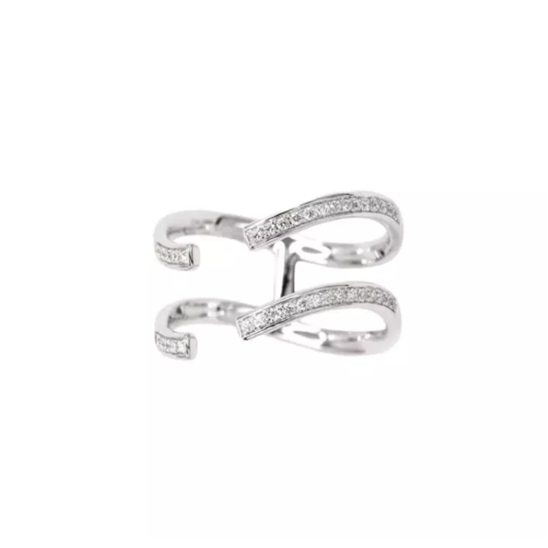 Custom Rhodium Cubic Zirconia Open Ring wholesale silver 925 jewelry china