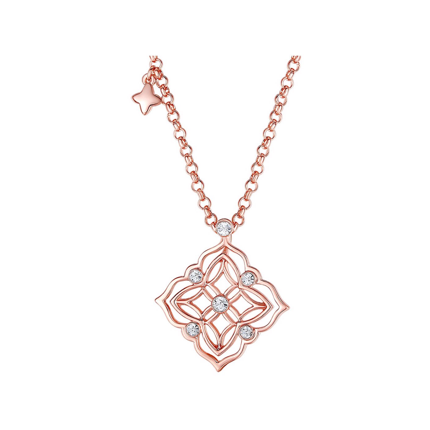 Maßgeschneiderte rosévergoldete OEM/ODM-Schmuck-Halskette aus rhodiniertem Silber