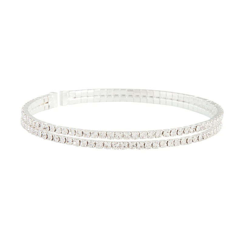Custom Silver Double Diamante Bangle Design your own jewelry & follow your own vision