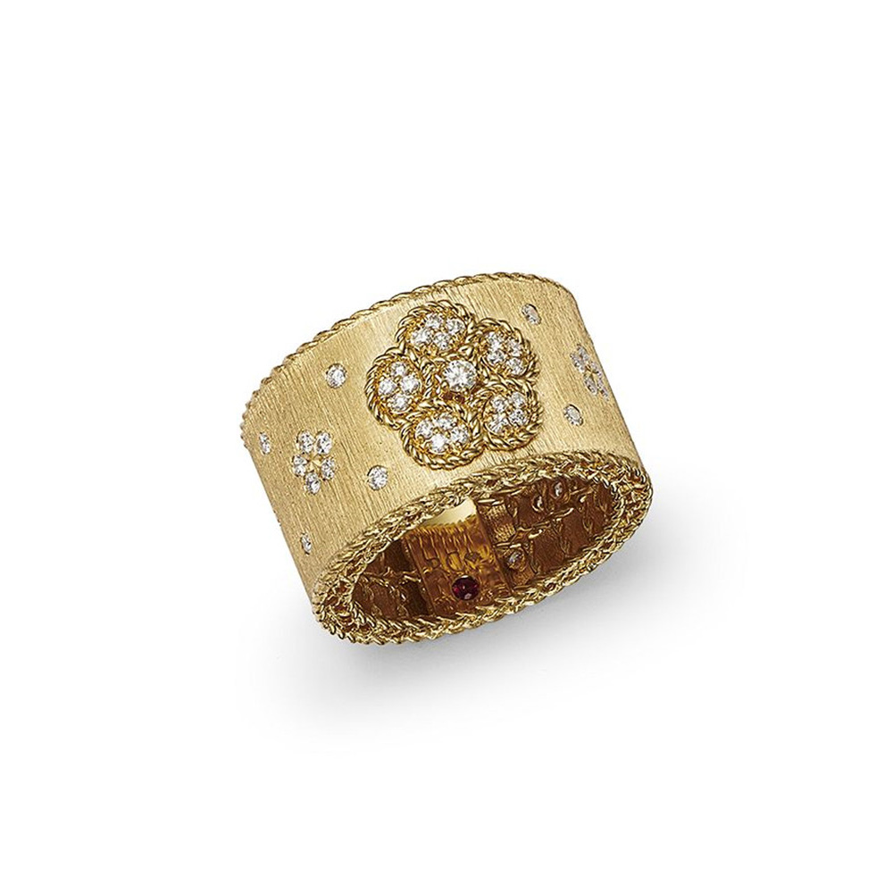 Custom Silver Ring manufacturers & wholesalers oem odm 18K Yellow Gold Plated Daisy Lux CZ Ring