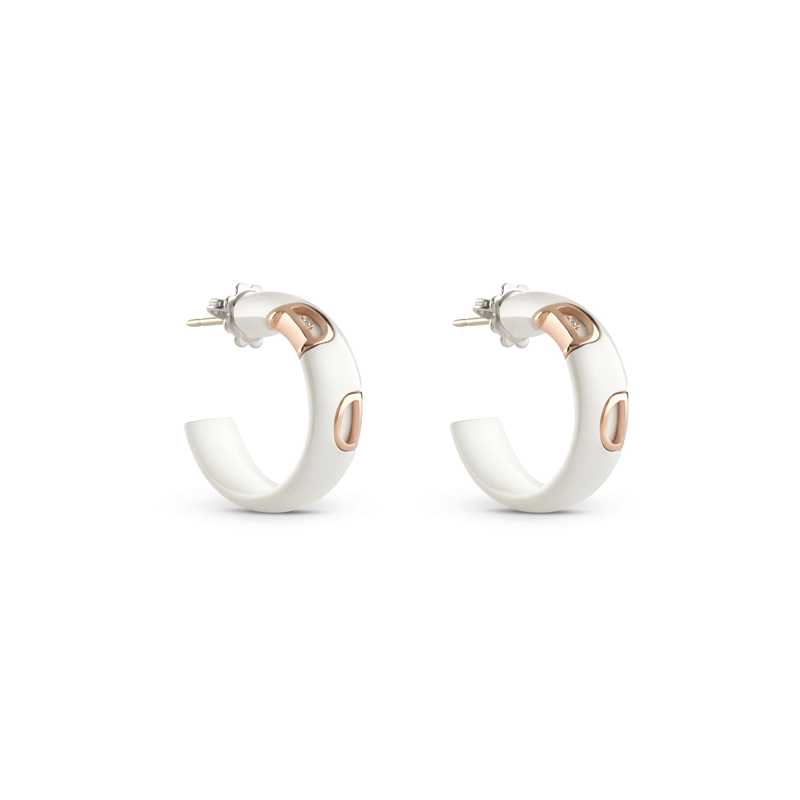 Wholesale Custom White ceramic, pink gold earrings custom jewelry wholesale OEM/ODM Jewelry