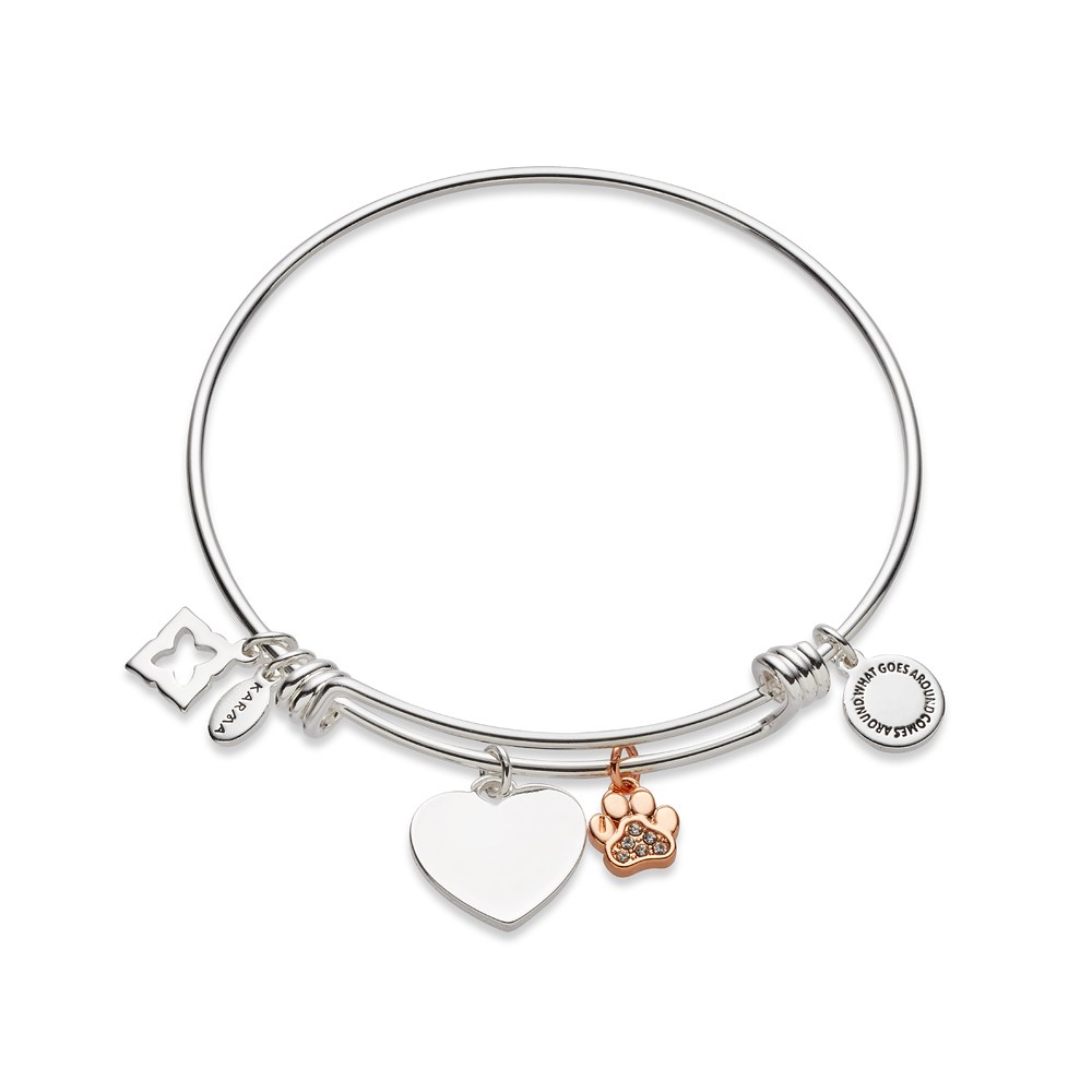 Bracelet en argent 925 Fastion en gros personnalisé avec breloque coeur imprimé patte