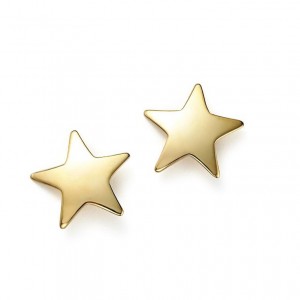Venta al por mayor personalizada de joyería de oro vermeil en aretes de estrella mediana de oro de 14 quilates