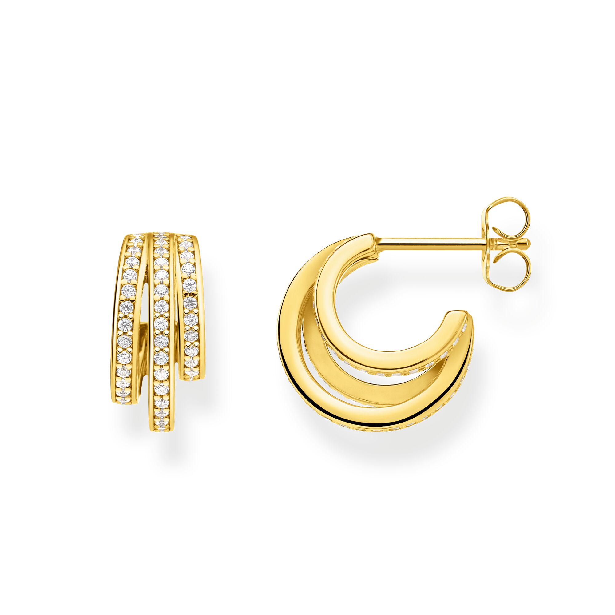 Wholesale Custom Yellow-gold plated OEM/ODM Jewelry 925 Sterling silver hoop earrings factory
