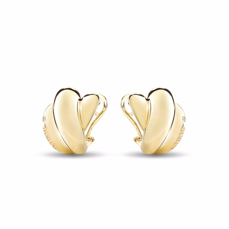 Wholesale Custom OEM/ODM Jewelry Yellow gold plated in CZ earrings design wholesale men women italy silver jewelry