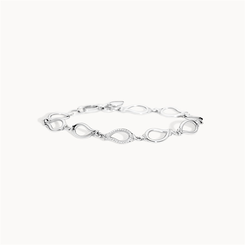 Anpassat armband silver 925 18k pläterat eller rodium för vitt silver