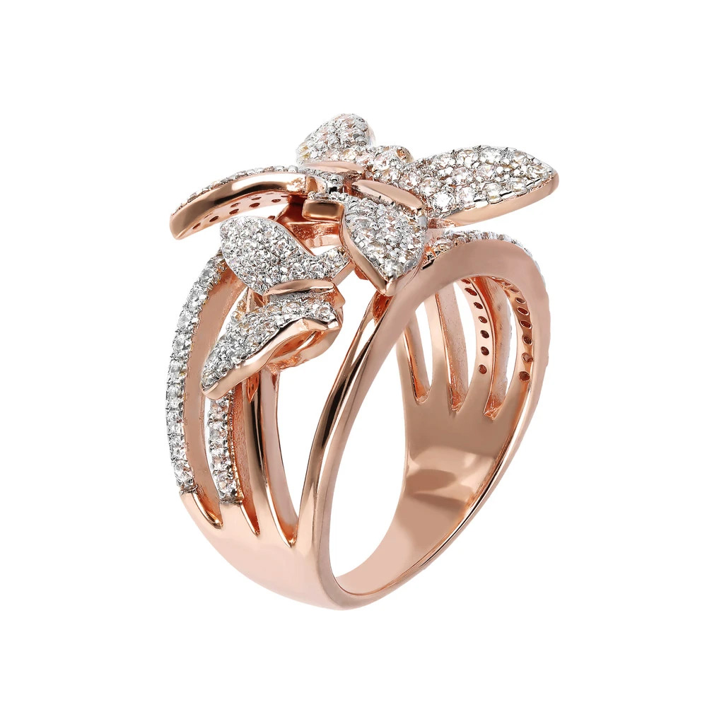 Оптовая продажа Custom cz кольцо 925 OEM/ODM ювелирные изделия из стерлингового серебра с покрытием из розового золота
