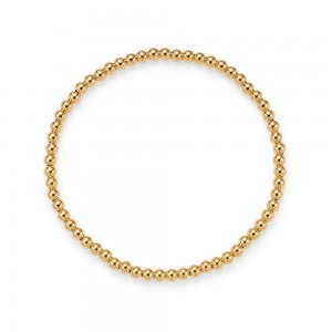 Bracciale elasticizzato con perline vermeil in oro giallo 14 carati dal design personalizzato Produttore di gioielli in argento sterling 925