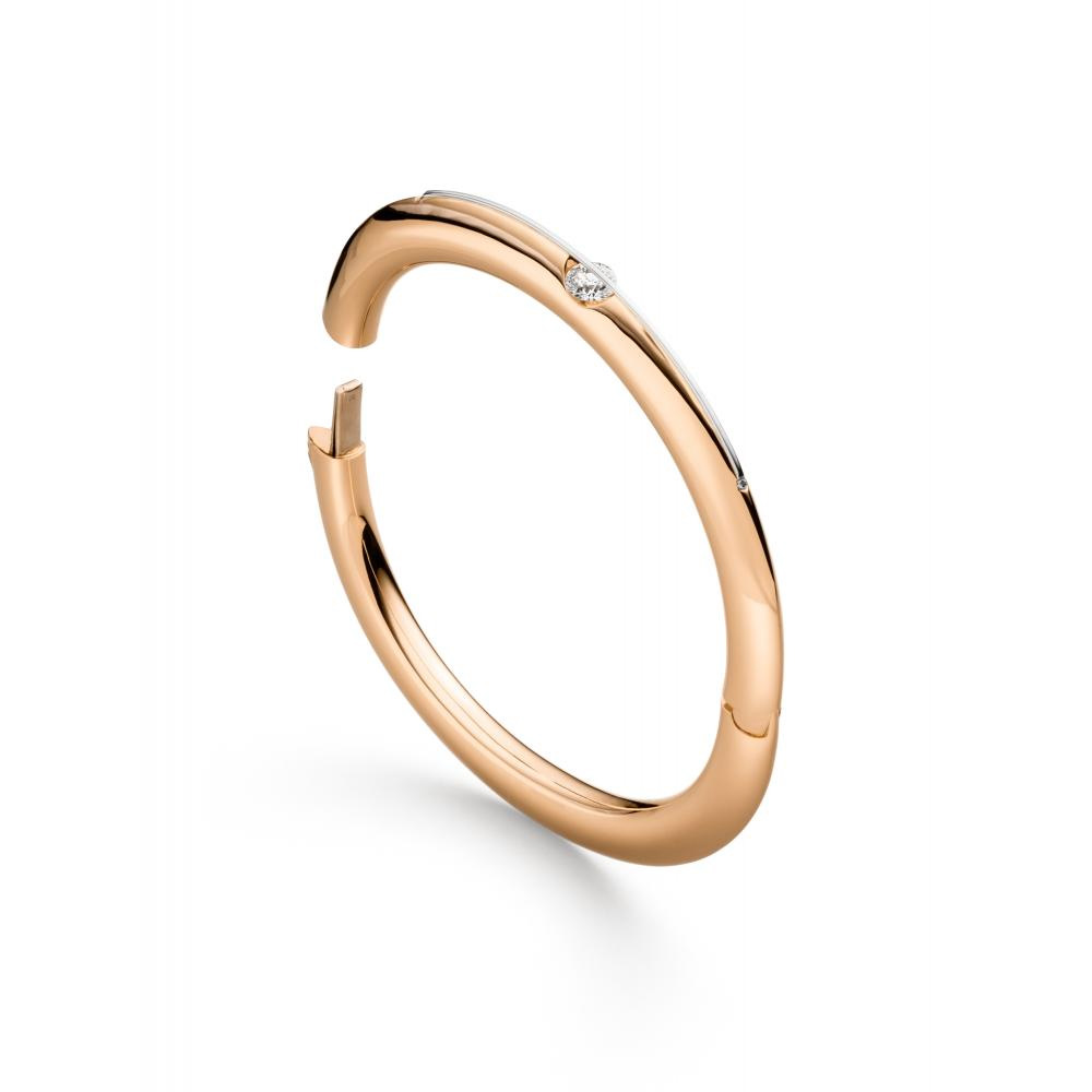 Pulseira de prata esterlina 925 com design personalizado e banho de ouro rosa 18K