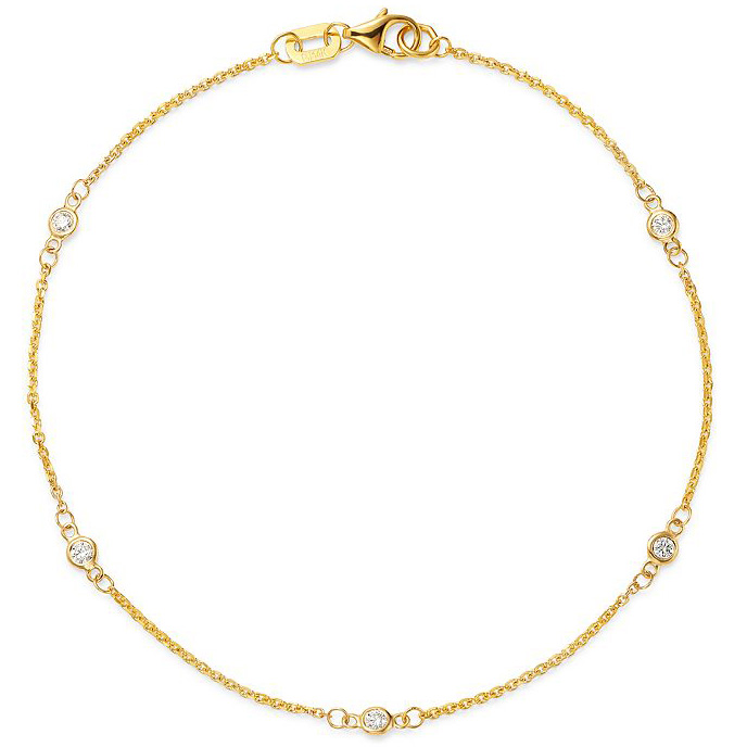 Pulseira personalizada em prata esterlina 925 banhada a ouro 14K