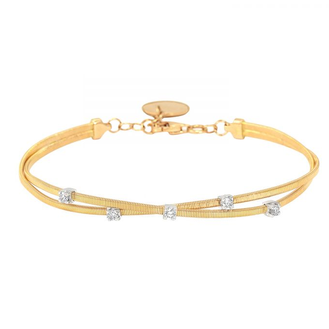 Il braccialetto dal design personalizzato all'ingrosso presenta un argento sterling placcato gioielli OEM / ODM in oro rosa e bianco 18 kt