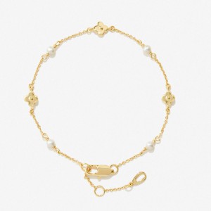 Custom design Flower Bracelet in 14k gold plated on 925 sterling silver